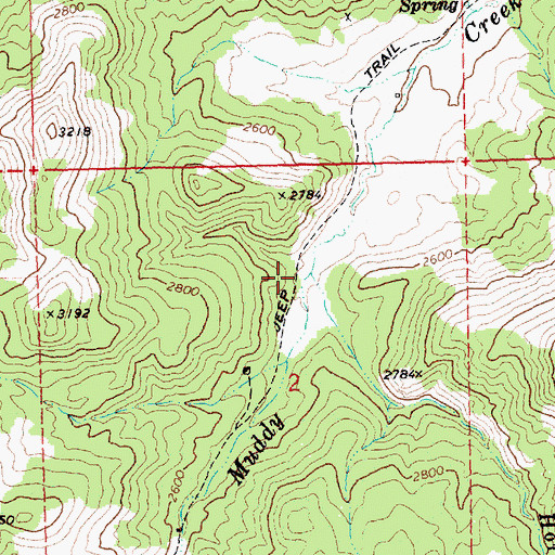 Topographic Map of Horse Heaven Creek, OR