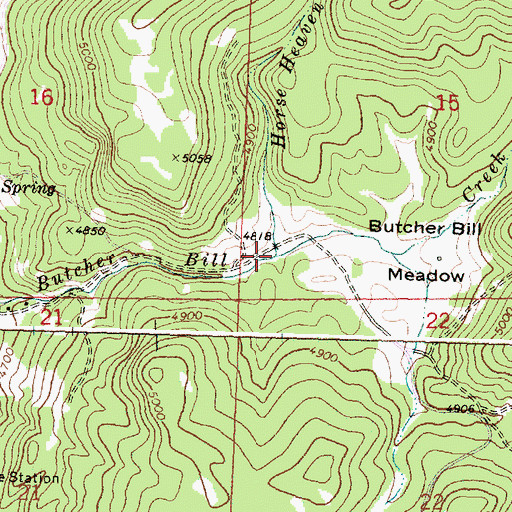 Topographic Map of Horse Heaven Creek, OR