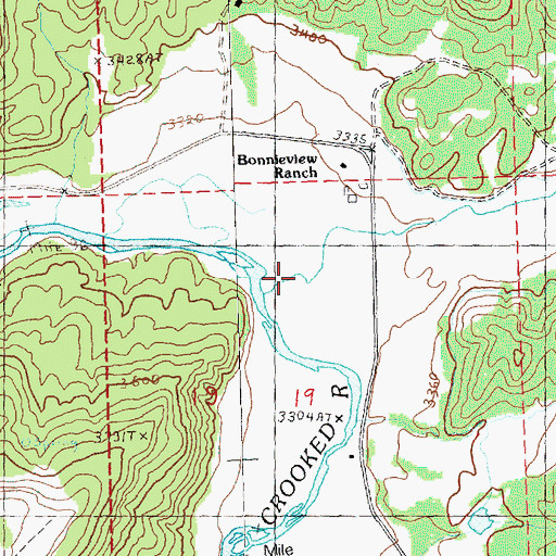 Topographic Map of Horse Heaven Creek, OR