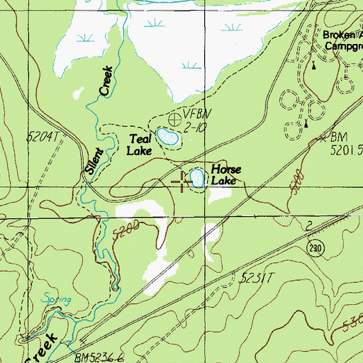 Topographic Map of Horse Lake, OR