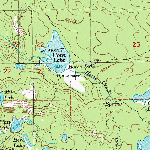 Topographic Map of Horse Lake Guard Station, OR