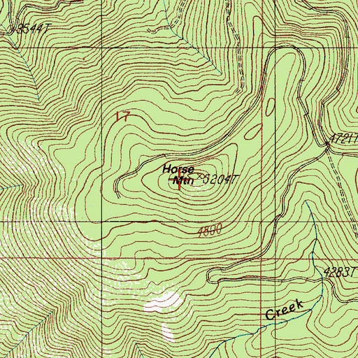 Topographic Map of Horse Mountain, OR