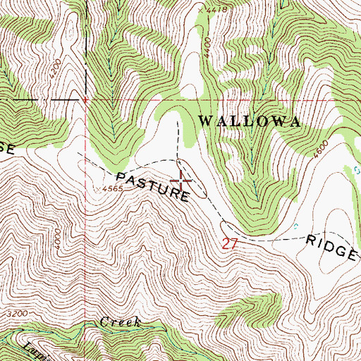 Topographic Map of Horse Pasture Ridge, OR