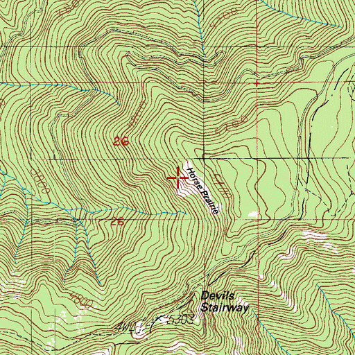 Topographic Map of Horse Prairie, OR
