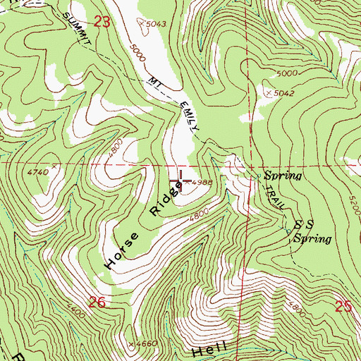 Topographic Map of Horse Ridge, OR