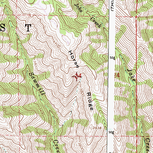 Topographic Map of Horse Ridge, OR