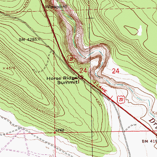 Topographic Map of Horse Ridge Summit, OR