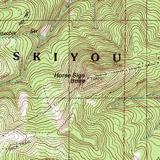 Topographic Map of Horse Sign Butte, OR