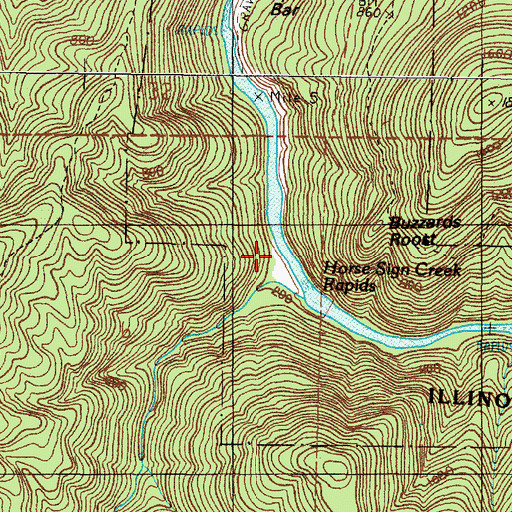 Topographic Map of Horse Sign Creek, OR