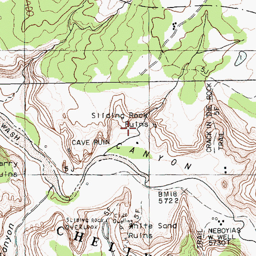 Topographic Map of Sliding Rock Ruins, AZ