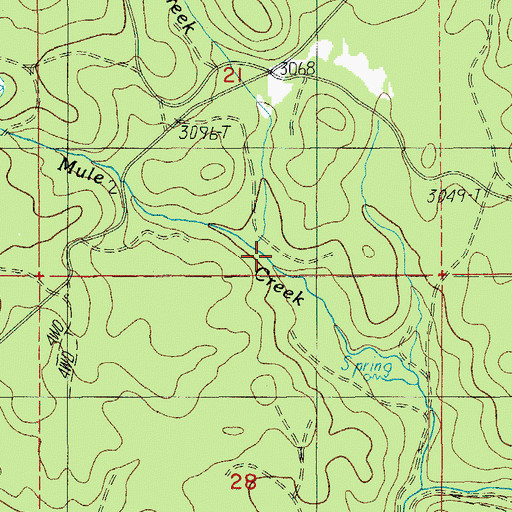 Topographic Map of Horseshoe Creek, OR