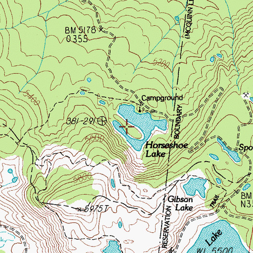 Topographic Map of Horseshoe Lake, OR