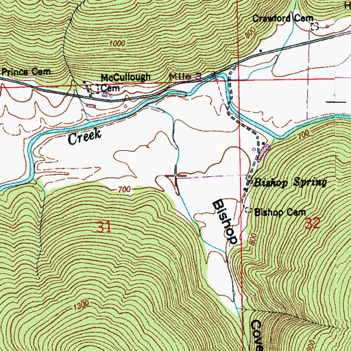 Topographic Map of Bishop Cove, AL