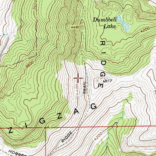 Topographic Map of Horseshoe Ridge Trail, OR
