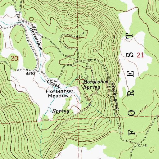 Topographic Map of Horseshoe Spring, OR