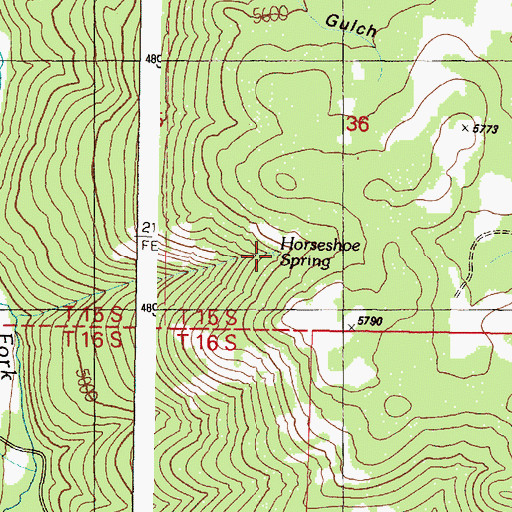 Topographic Map of Horseshoe Spring, OR