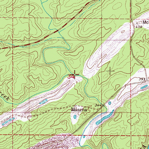 Topographic Map of Bishop Creek, AL