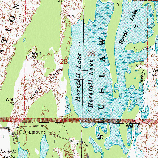 Topographic Map of Horsfall Lake, OR