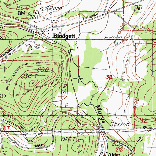 Topographic Map of Norton Creek, OR