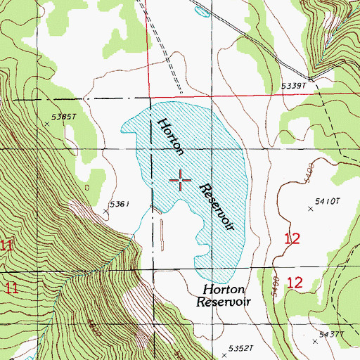 Topographic Map of Horton Reservoir, OR