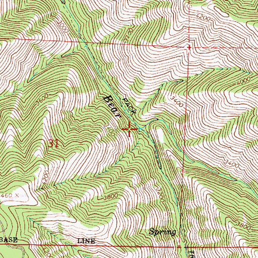 Topographic Map of Hoskins Creek, OR