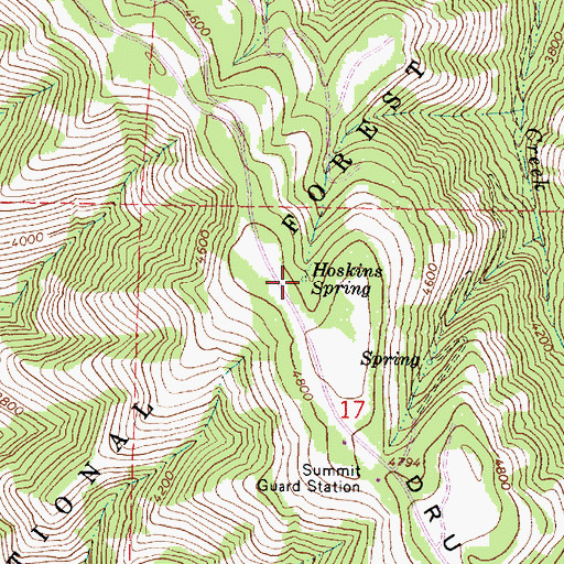 Topographic Map of Hoskins Spring, OR