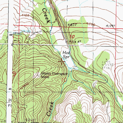 Topographic Map of Hot Spring, OR