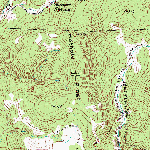 Topographic Map of Hothole Ridge, OR