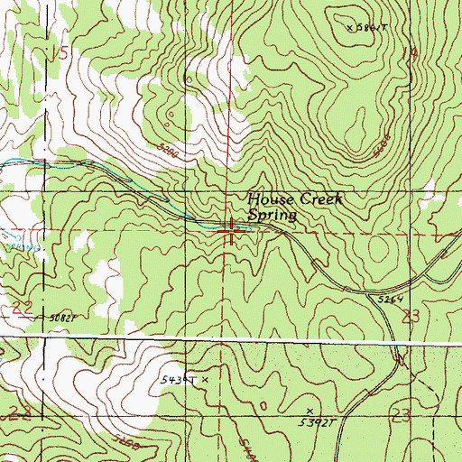 Topographic Map of House Creek Spring, OR