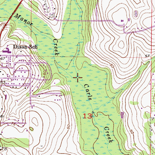 Topographic Map of Bishop Manor Creek, AL
