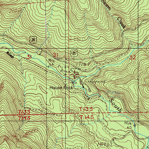 Topographic Map of House Rock Recreation Site, OR