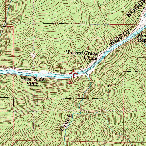 Topographic Map of Howard Creek, OR