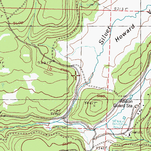 Topographic Map of Howard Valley, OR