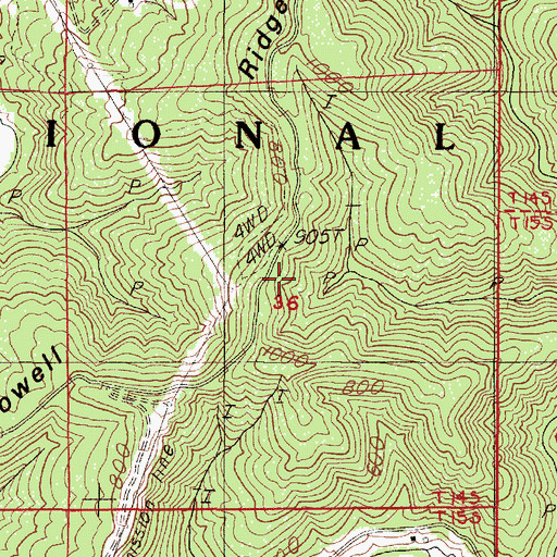 Topographic Map of Howell Ridge, OR