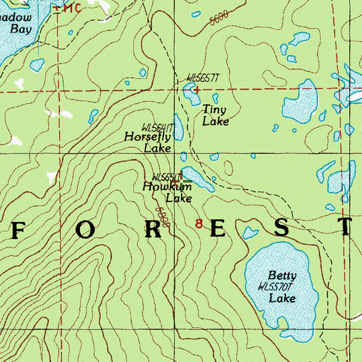 Topographic Map of Howkum Lake, OR
