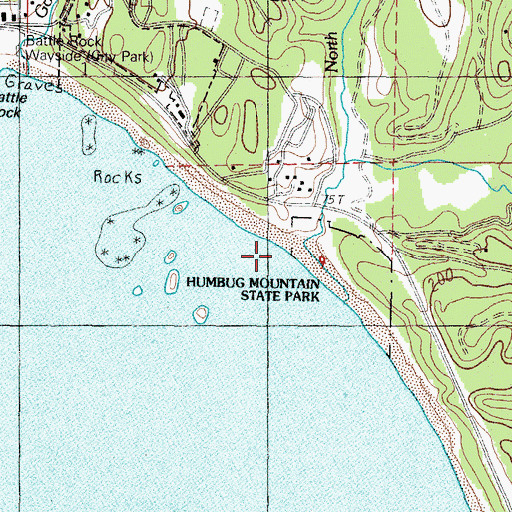 Topographic Map of Hubbard Creek, OR