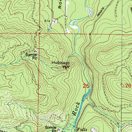 Topographic Map of Hubbard Hill, OR