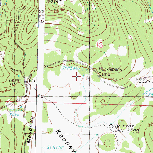 Topographic Map of Huckleberry Camp, OR