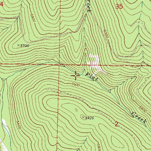 Topographic Map of Huckleberry Creek, OR