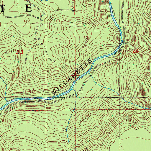 Topographic Map of Huckleberry Creek, OR