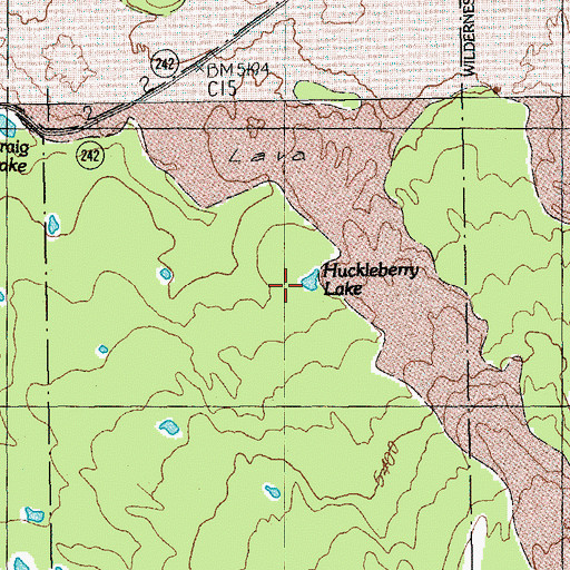 Topographic Map of Huckleberry Lake, OR