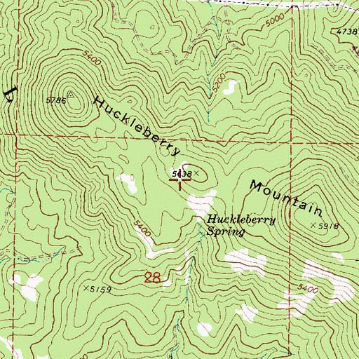 Topographic Map of Huckleberry Mountain, OR