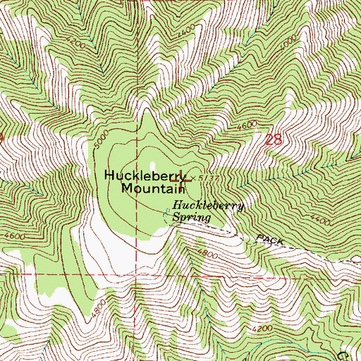 Topographic Map of Huckleberry Mountain, OR