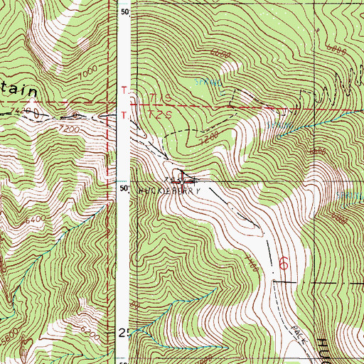 Topographic Map of Huckleberry Mountain, OR