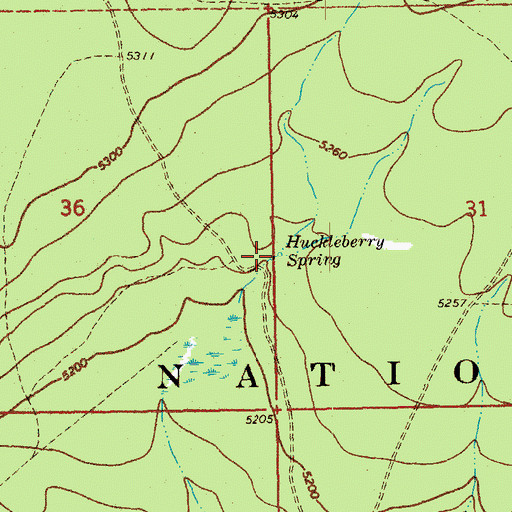 Topographic Map of Huckleberry Spring, OR