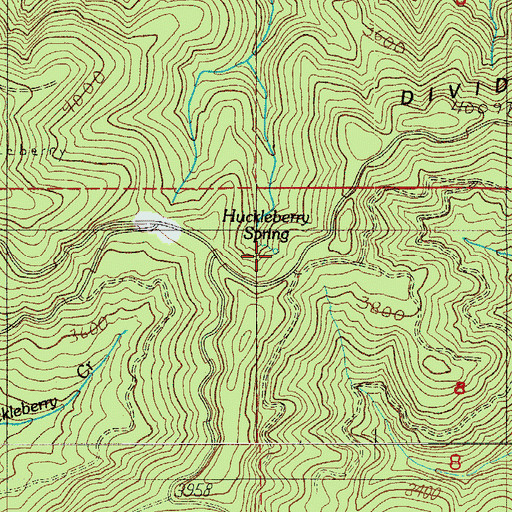 Topographic Map of Huckleberry Spring, OR