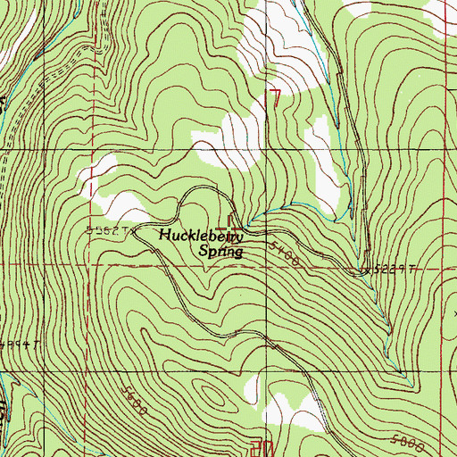 Topographic Map of Huckleberry Spring, OR