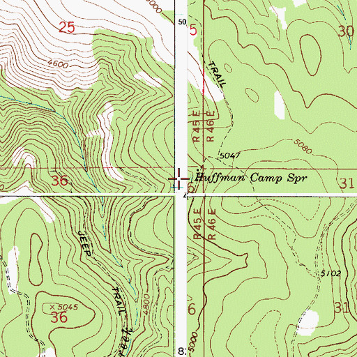 Topographic Map of Huffman Camp Spring, OR