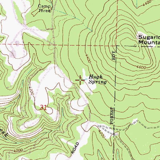Topographic Map of Hugh Spring, OR