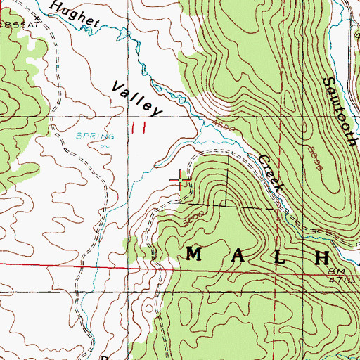 Topographic Map of Hughet Valley, OR